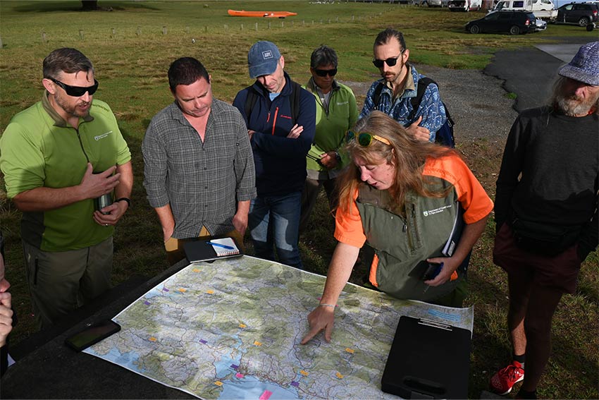 River ranger Maddy Jopling pointing out locations
